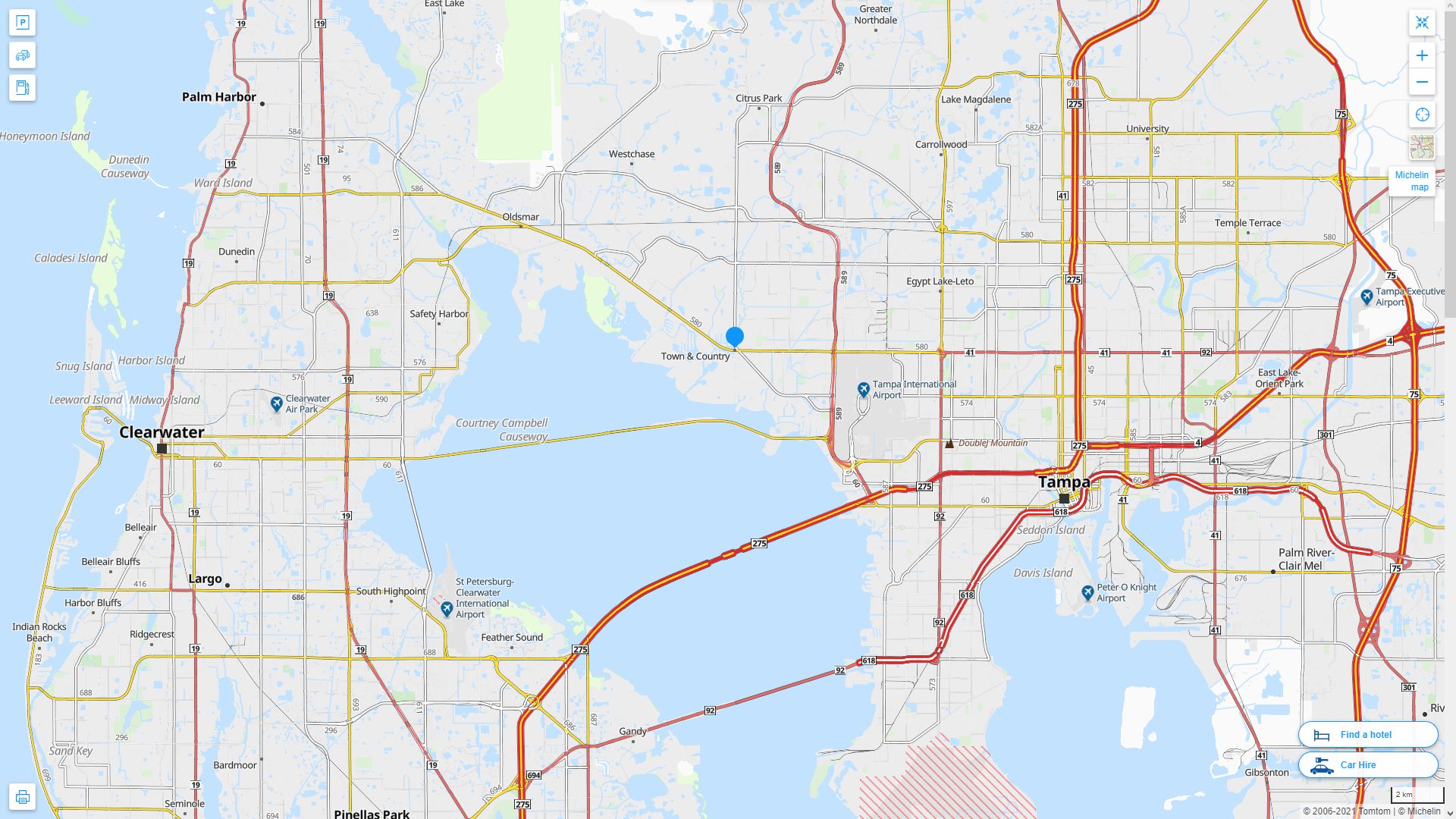 Town n Country Florida Highway and Road Map